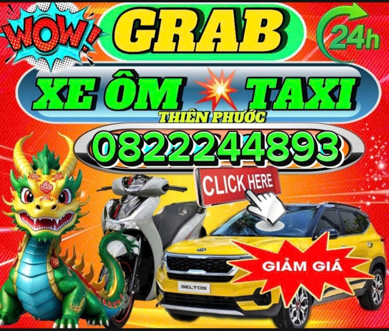 XE ÔM GRAB SÔNG THAO TRẢNG BOM