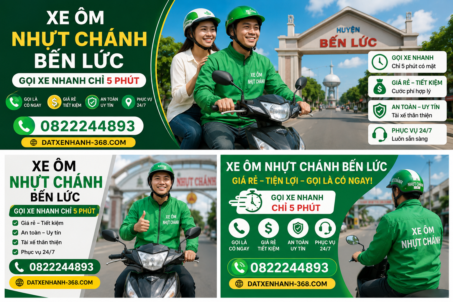 XE ÔM NHỰT CHÁNH BẾN LỨC - GỌI XE NHANH CHỈ 5 PHÚT